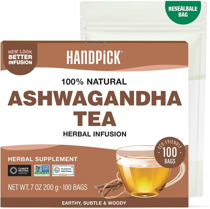 HANDPICK 100% Natural Ashwagandha Tea Bags - Image 1